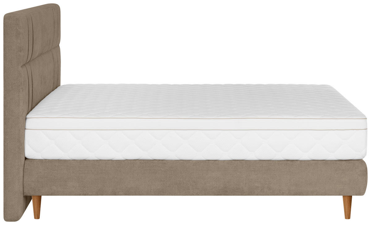 BOXSPRINGBETT 160/200 cm  in Hellbraun  - Hellbraun/Eichefarben, MODERN, Holz/Textil (160/200cm) - Welnova