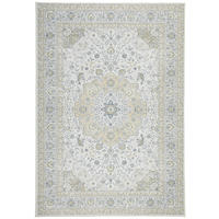 VINTAGE-TEPPICH 130/190 cm Leo Creme, Gelb, Pastellblau  - Pastellblau/Gelb, Design, Kunststoff/Textil (130/190cm) - Novel