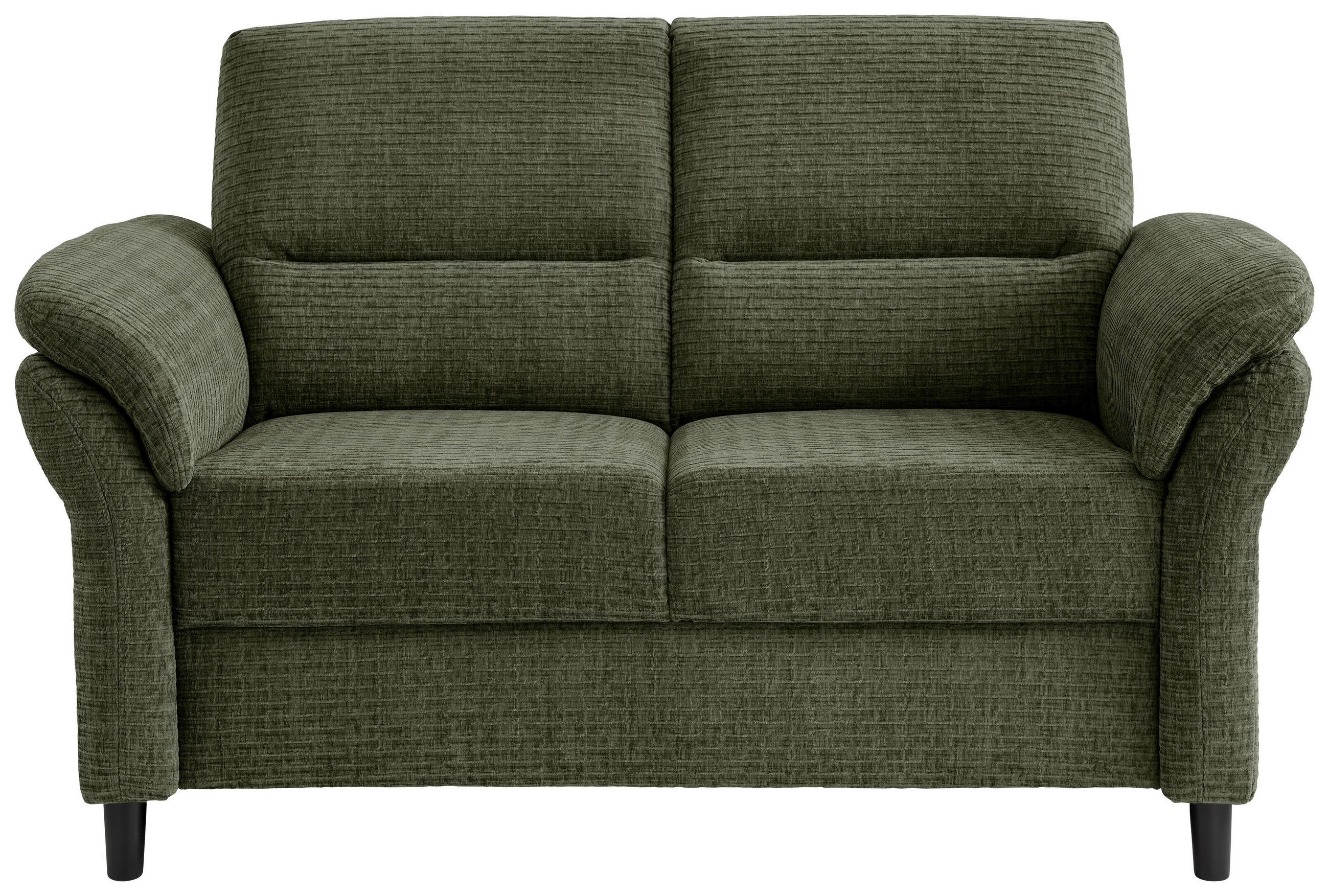 2-SITZER-SOFA Mikrofaser Olivgrün  - Schwarz/Olivgrün, MODERN, Holz/Textil (147/90/89cm) - Livetastic