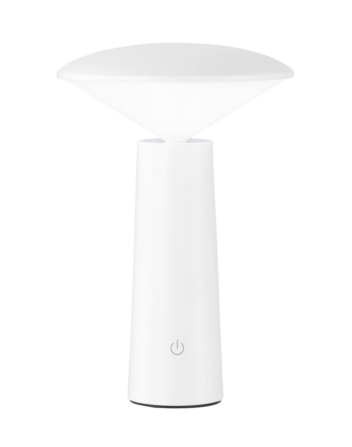 AKKU-TISCHLEUCHTE Pinto  13,9 cm  - Weiß, Design, Kunststoff (13,9cm)