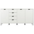 SIDEBOARD  in 182,5/90,5/40 cm  - Schwarz/Weiß, Basics, Holzwerkstoff/Metall (182,5/90,5/40cm) - Carryhome