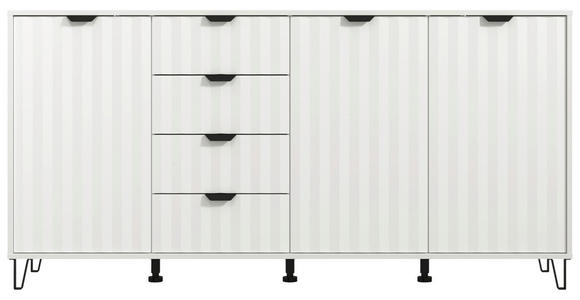 SIDEBOARD in 182,5/90,5/40 cm - Schwarz/Weiß, Basics, Holzwerkstoff/Metall (182,5/90,5/40cm) - Carryhome