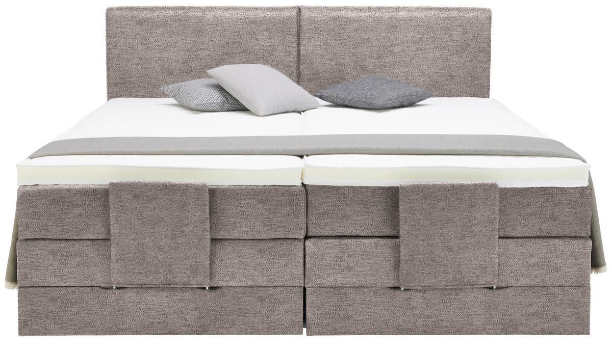 BOXSPRINGBETT 180/200 cm  in Braun  - Schwarz/Braun, Design, Kunststoff/Textil (180/200cm) - Hom`in