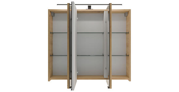 SPIEGELSCHRANK 80/70,3/17 cm  - Silberfarben/Schwarz, KONVENTIONELL, Glas/Holzwerkstoff (80/70,3/17cm) - Dieter Knoll