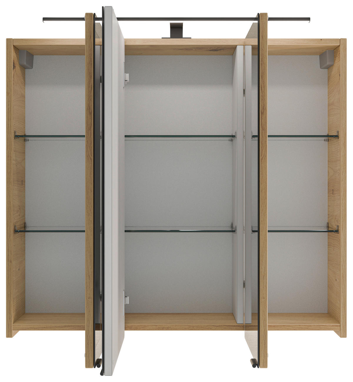 SPIEGELSCHRANK 80/70,3/17 cm  - Silberfarben/Schwarz, KONVENTIONELL, Glas/Holzwerkstoff (80/70,3/17cm) - Dieter Knoll