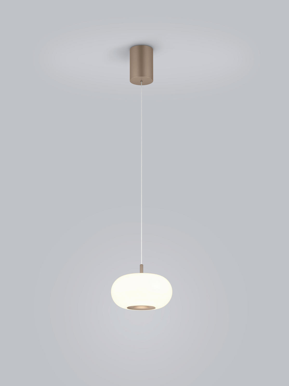 LED-HÄNGELEUCHTE Sapo 8 / 20/210 cm   - Cappuccino, Design, Glas/Metall (8 / 20/210cm) - Helestra