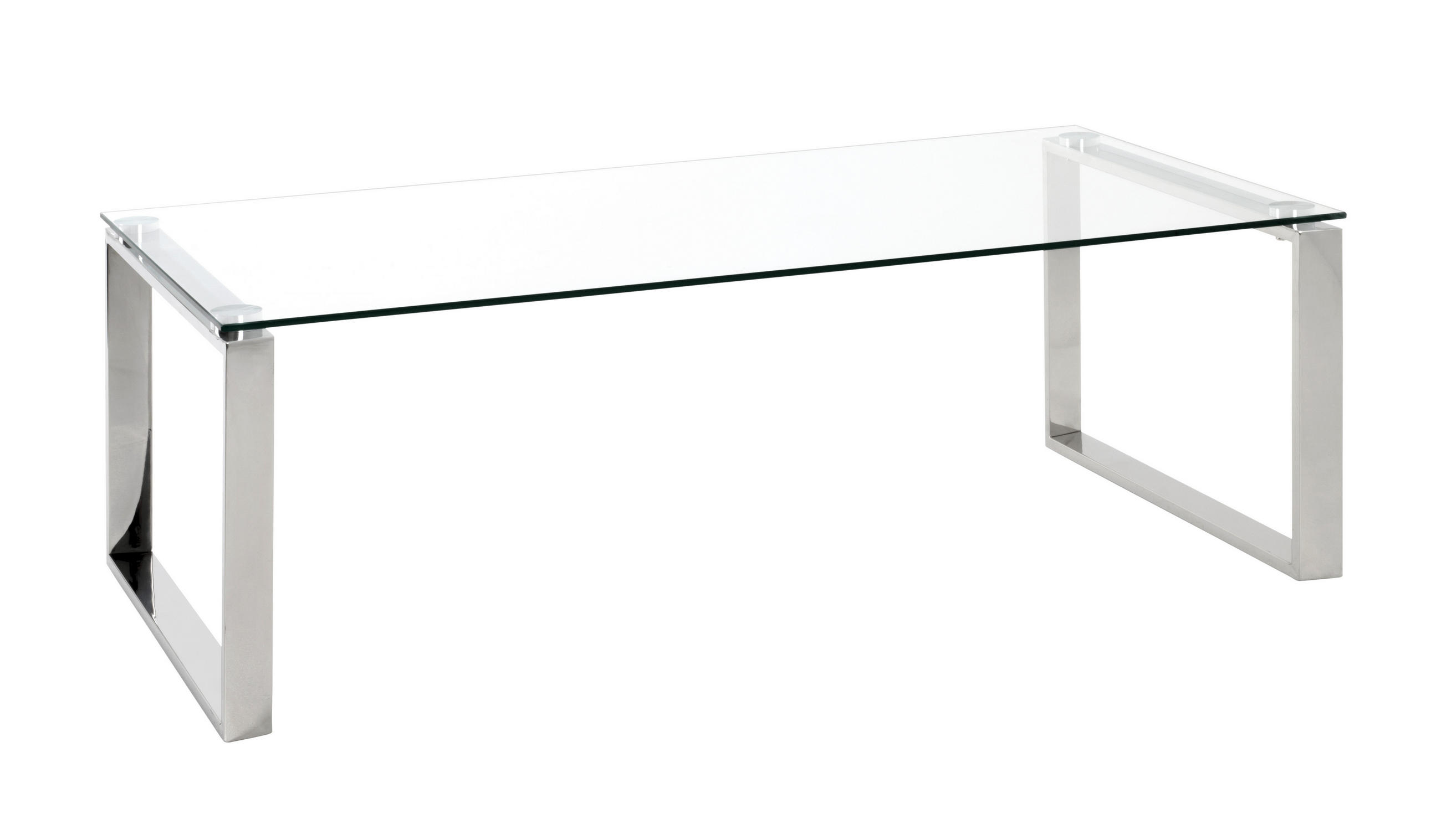 COUCHTISCH Sicherheitsglas 120/60/40 cm rechteckig Edelstahlfarben  - Edelstahlfarben, Design, Glas/Metall (120/60/40cm)