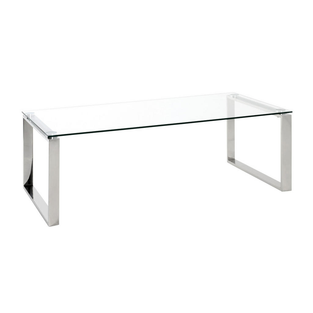XXXL KONFERENČNÍ STOLEK, barvy nerez oceli, kov, sklo, 120/60/40 cm