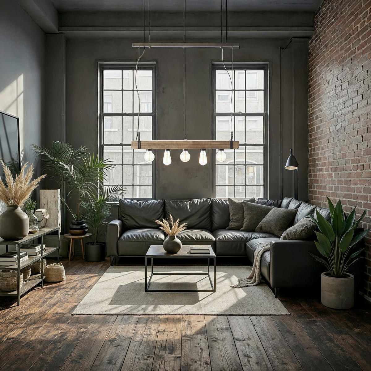 PENDELLEUCHTE 80/110/8 cm   - Dunkelbraun/Schwarz, Natur, Holz/Metall (80/110/8cm) - Brilliant