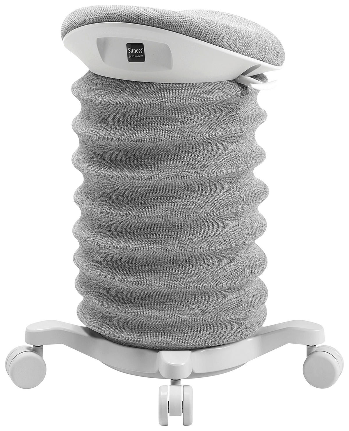 BÜROHOCKER Weiß, Hellgrau  - Hellgrau/Weiß, Design, Kunststoff/Textil (37,5/58-70/36cm) - Topstar