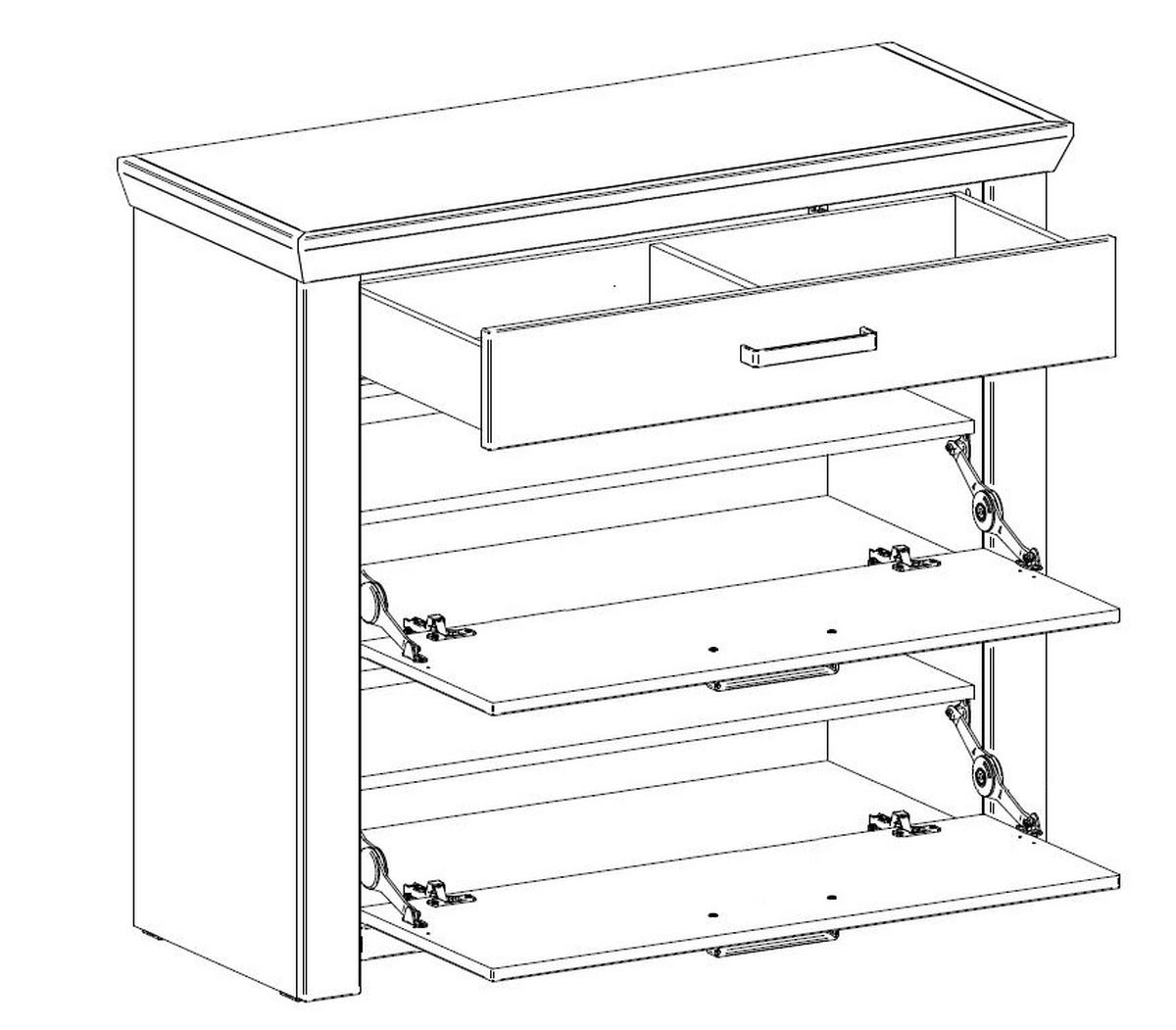 GARDEROBE 3-teilig  in 172/201/42,2 cm  - Eichefarben/Graphitfarben, Basics, Holzwerkstoff (172/201/42,2cm) - SetOne by Musterring