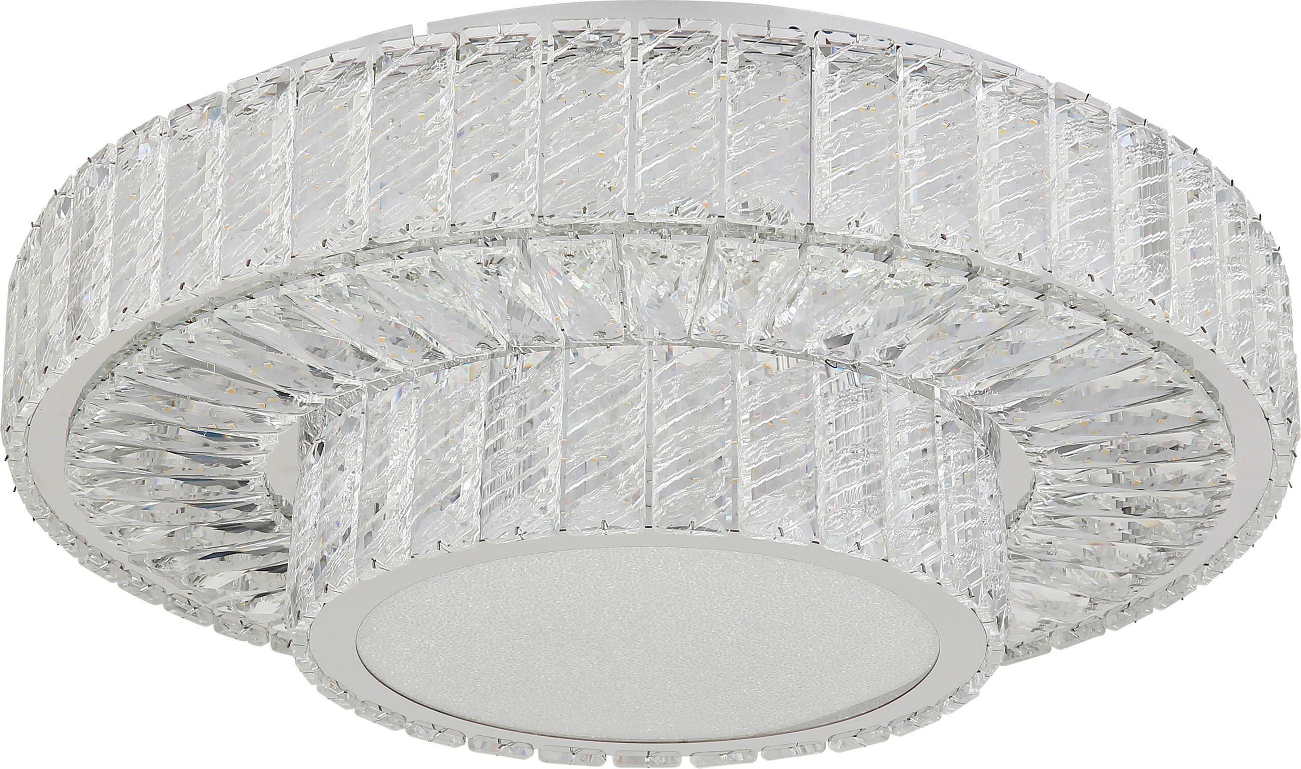 LED-DECKENLEUCHTE 50/17,3 cm   - Chromfarben, Basics, Glas/Metall (50/17,3cm) - Glandor