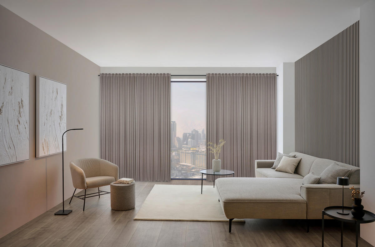 KÉSZFÜGGÖNY blackout (fényzáró)  - taupe, Konventionell, textil (140/260cm) - Dieter Knoll
