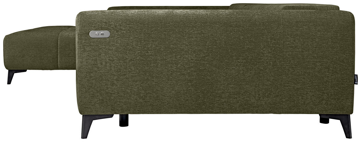 HÖRNSOFFA i chenille olivgrön  - olivgrön/svart, Klassisk, textil/plast (222/279cm) - MID.YOU