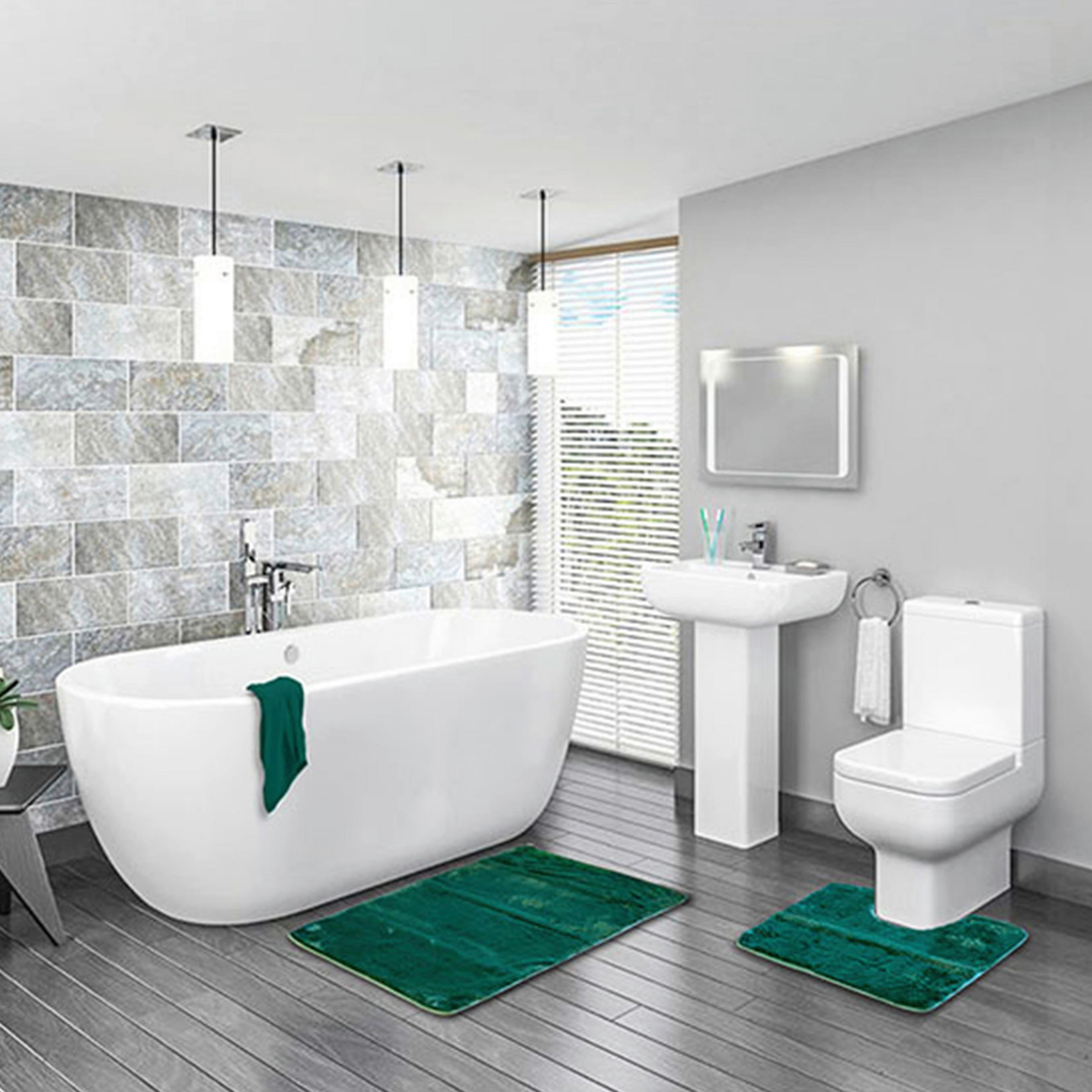 FÜRDŐSZOBASZŐNYEG   sötétzöld   - sötétzöld, Basics, textil (100/2/100cm)