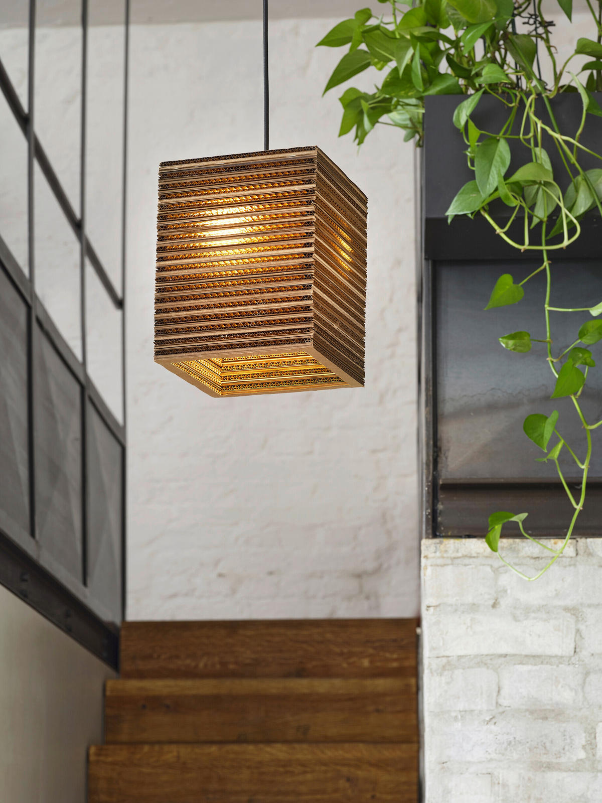 HÄNGELEUCHTE 25/25/130 cm  - Braun, Natur, Karton/Metall (25/25/130cm) - Osram