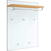 GARDEROBNI PANEL - bela/hrast bianco, Design, steklo/les (80/109/27cm) - Novel