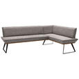 ECKBANK 223/163 cm  in Schwarz, Eichefarben, Hellbraun  - Hellbraun/Eichefarben, Design, Holz/Textil (223/163cm) - Voleo