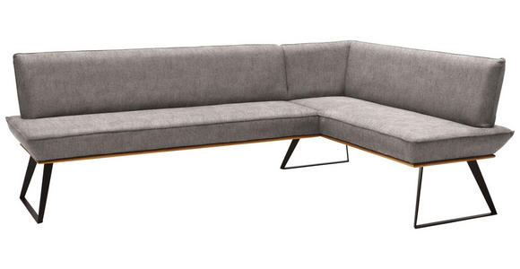 ECKBANK 223/163 cm in Schwarz, Eichefarben, Hellbraun - Hellbraun/Eichefarben, Design, Holz/Textil (223/163cm) - Voleo