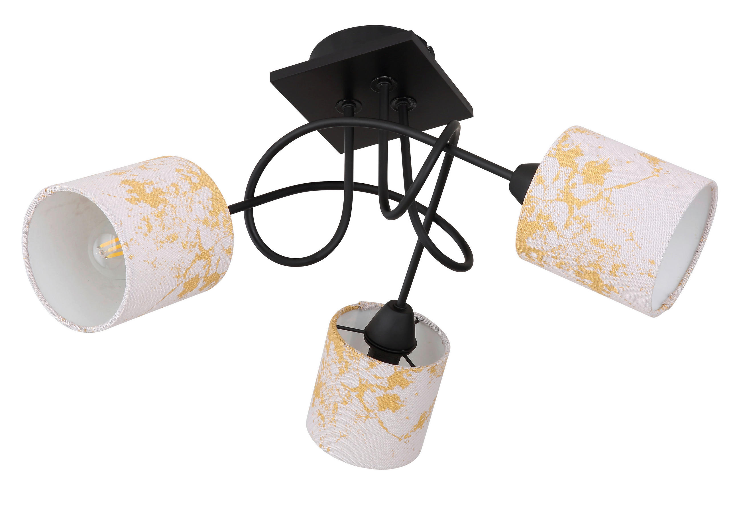 DECKENSTRAHLER 46/27,5 cm   - Goldfarben/Schwarz, Basics, Holz/Textil (46/27,5cm) - Globo