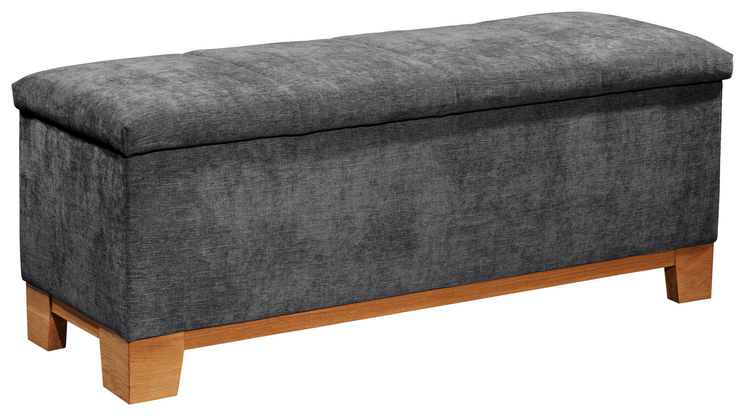 BETTBANK Mikrofaser Graphitfarben  - Eichefarben/Graphitfarben, KONVENTIONELL, Holz/Textil (139/58/50cm) - Carryhome