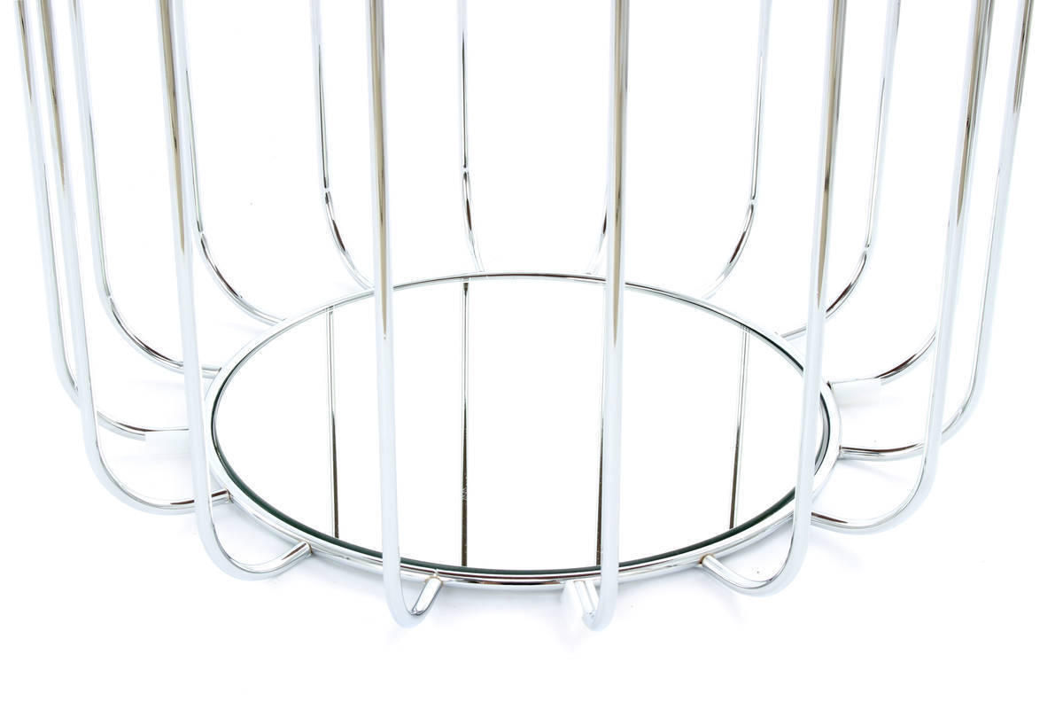 BEISTELLTISCH in Metall, Kunststoff, Glas, Textil, Holzwerkstoff 50/50/45 cm  - Silberfarben/Schwarz, Basics, Glas/Holzwerkstoff (50/50/45cm) - Kayoom