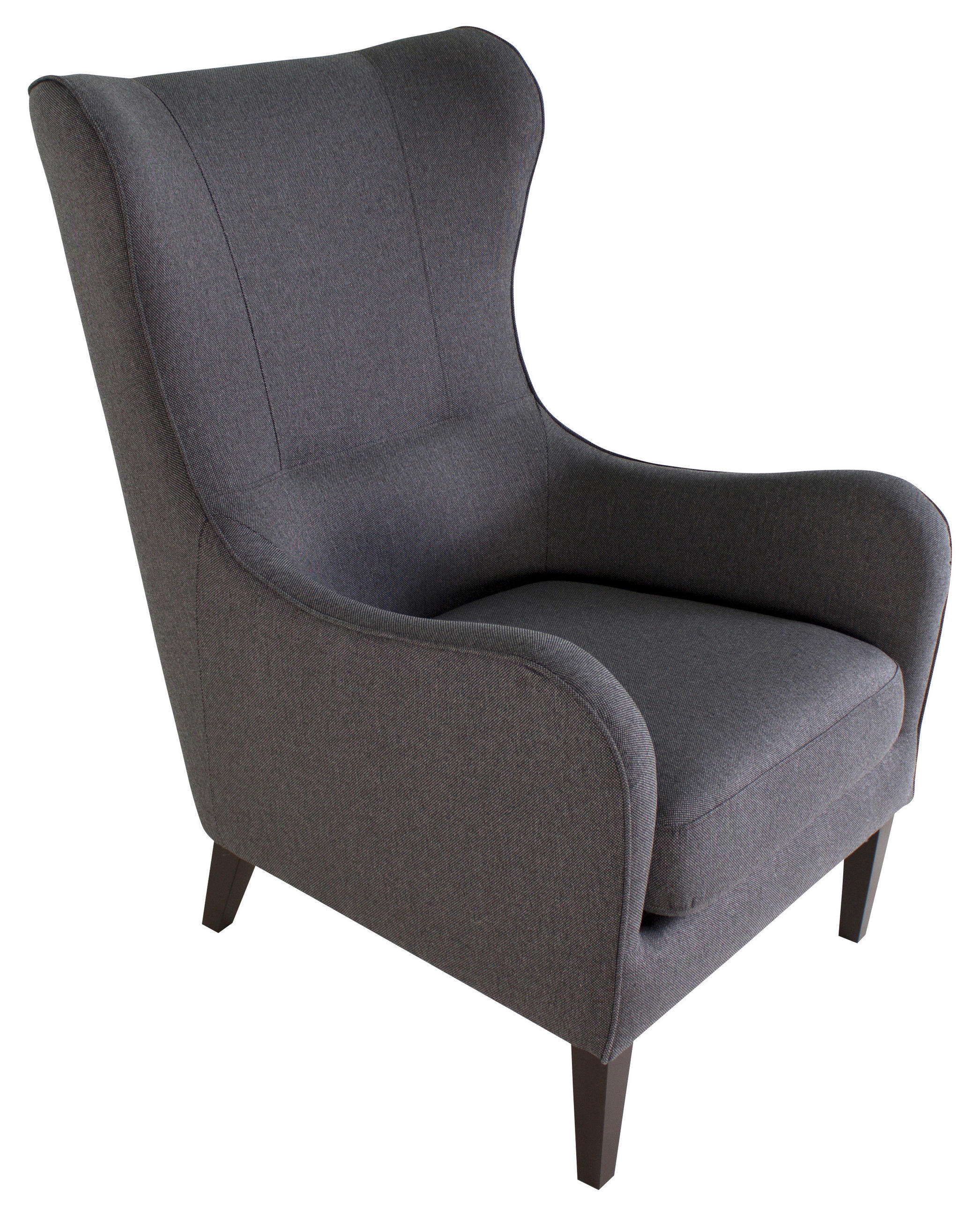 FOTELJ Z OPORO ZA GLAVO,  antracit tekstil - barve wenge/antracit, Design, tekstil/les (73/110/96cm) - Cantus