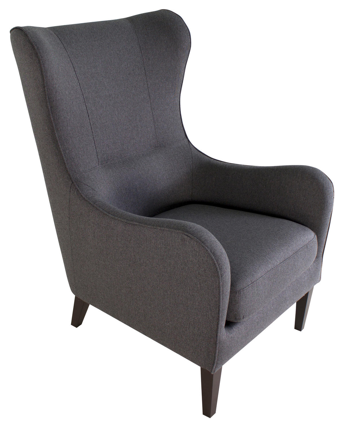 FOTELJ Z OPORO ZA GLAVO,  antracit tekstil - barve wenge/antracit, Design, tekstil/les (73/110/96cm) - Cantus