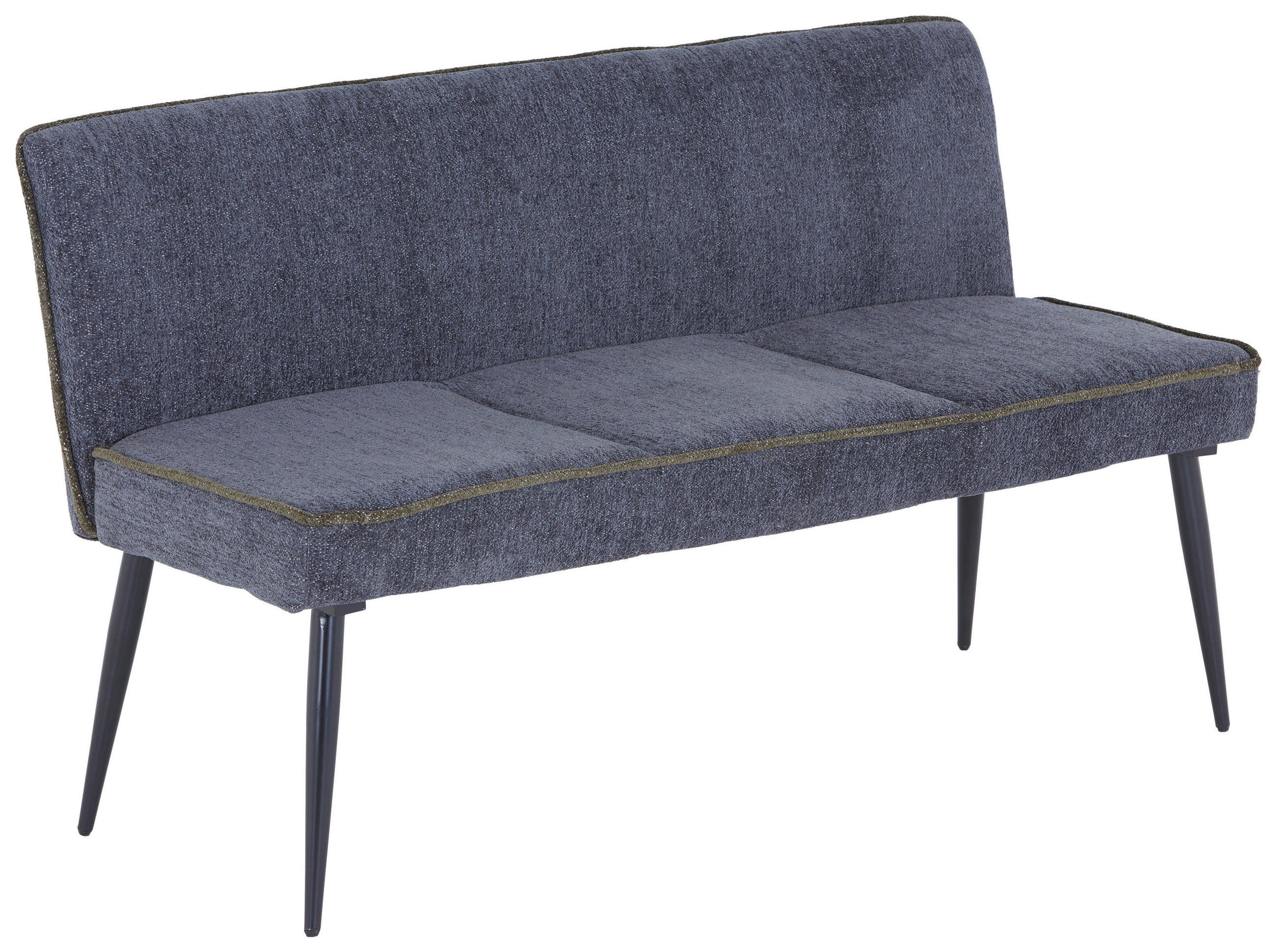 SITZBANK 140/83/62 cm Leinenoptik Grün, Hellgrau  - Hellgrau/Schwarz, MODERN, Textil/Metall (140/83/62cm) - MID.YOU