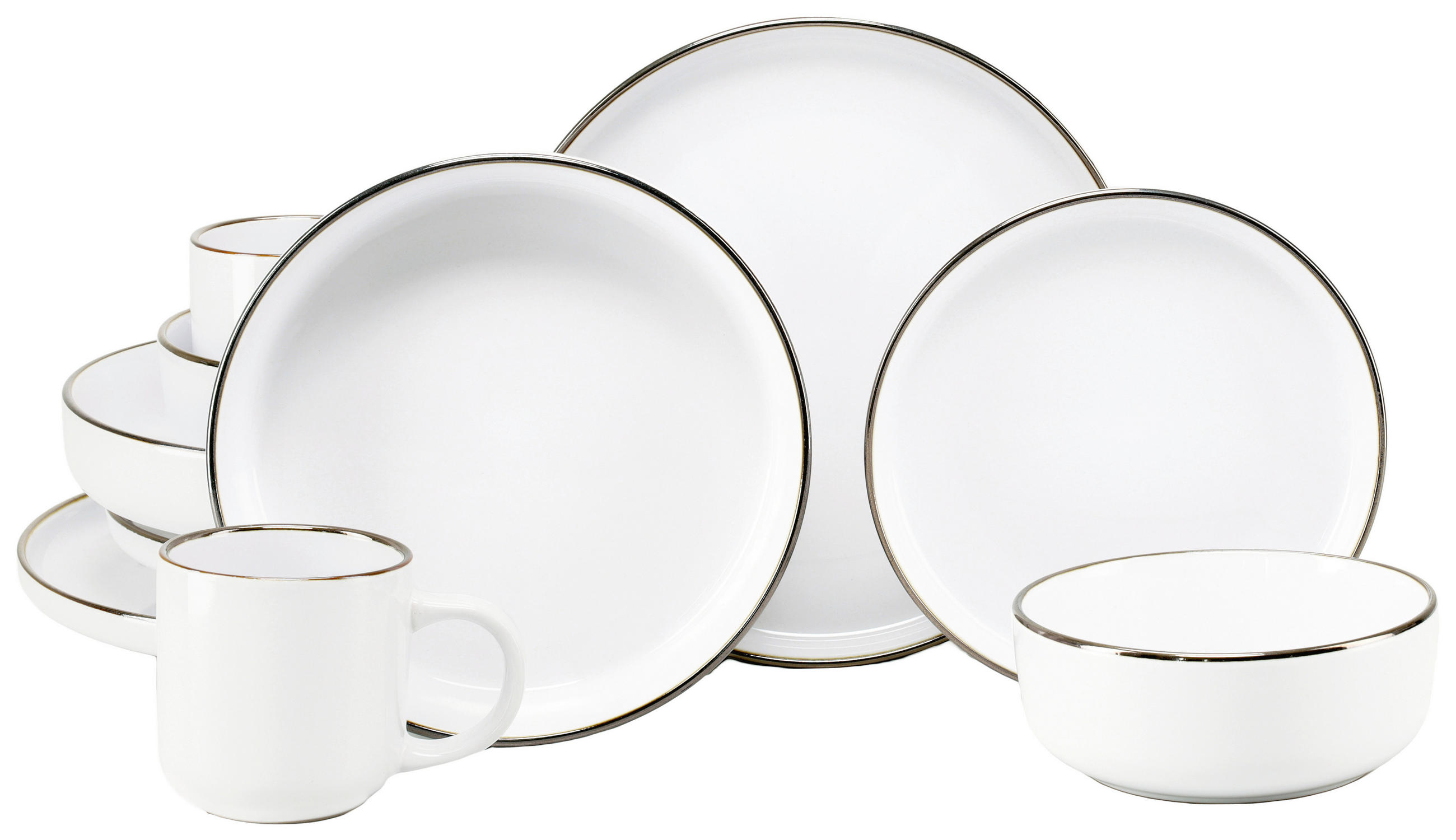 Creatable Kombiservice Nordic Festive Weiss Weiß, Gold