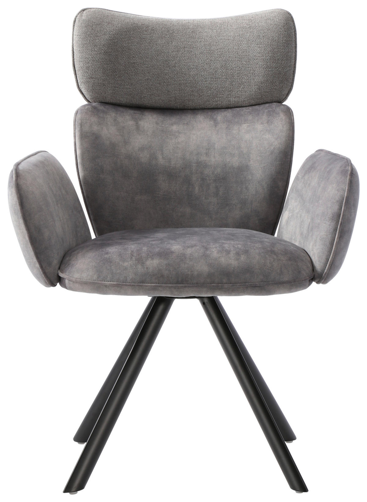ARMLEHNSTUHL  in Eisen Webstoff  - Schwarz/Grau, Design, Textil/Metall (64,5/93/61cm) - Hom`in