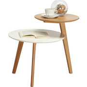 ODKLÁDACÍ STOLEK, bílá, barvy dubu - bílá/barvy dubu, Design, kompozitní dřevo (62/50/55cm) - Carryhome
