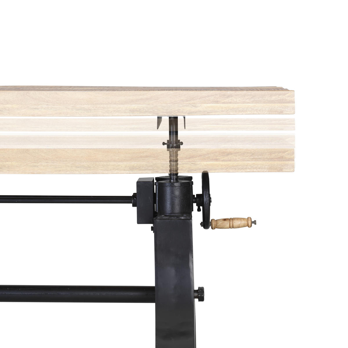 ESSTISCH Mangoholz vollmassiv rechteckig Naturfarben  - Schwarz/Naturfarben, Trend, Holz/Metall (200/90/77,5-93cm) - Ambia Home