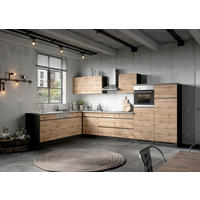 ECKKÜCHE 240/360 cm  in Graphitfarben, Eiche Wotan  - Eiche Wotan/Graphitfarben, Design, Holzwerkstoff (240/360cm) - Held