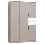 DREHTÜRENSCHRANK  in Grau, Weiß, Sahara  - Schwarz/Weiß, Design, Holzwerkstoff/Kunststoff (135/198/58cm) - Carryhome