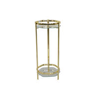 BLUMENTISCH Glas, Metall  - Messingfarben, Design, Glas/Metall (28/28/66cm) - MID.YOU