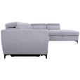 ECKSOFA Grau Velours  - Schwarz/Grau, KONVENTIONELL, Textil/Metall (255/217cm) - Carryhome