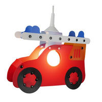 KINDERHÄNGELEUCHTE Feuerwehrauto 32/6/34 cm   - Rot, Basics, Kunststoff (32/6/34cm)