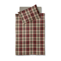 POVLEČENÍ, flanel, hnědá, bordeaux, tmavě červená, béžová, 140/200 cm - bordeaux/tmavě červená, Basics, textil (140/200cm) - Fleuresse