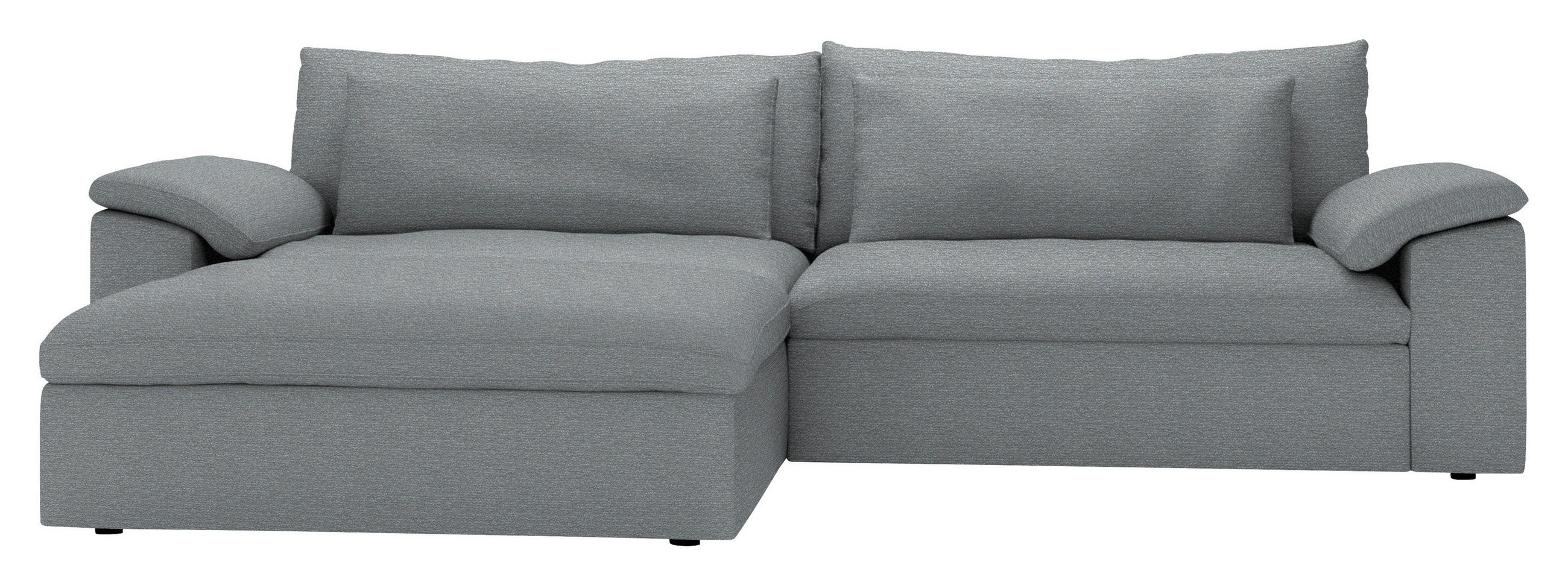 ECKSOFA  Chenille Grau  - Schwarz/Grau, Modern, Kunststoff/Textil (198/306cm) - Carryhome