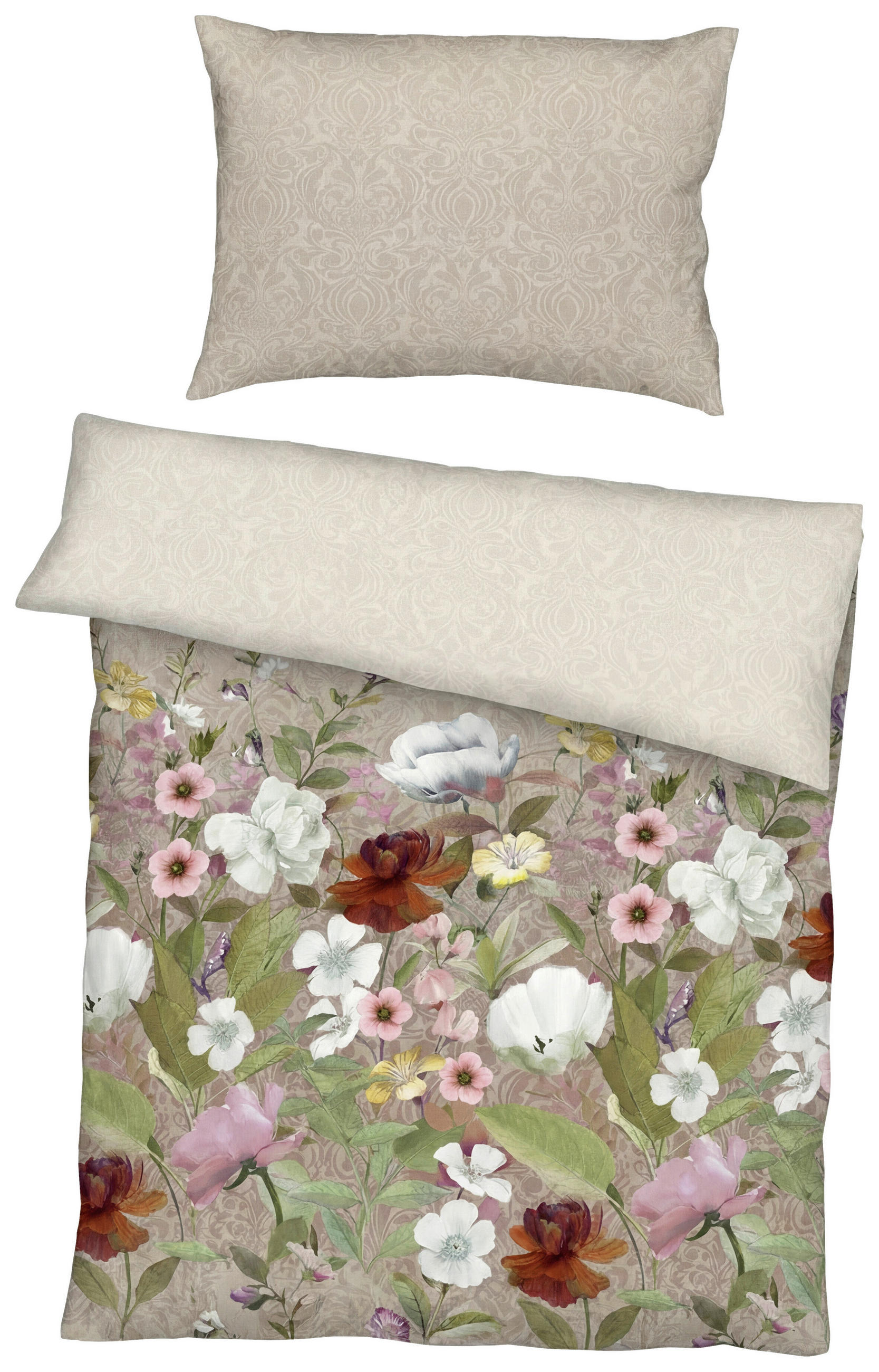 BETTWÄSCHE Wildblumen Makosatin 140/200 cm  - Naturfarben, Design, Textil (140/200cm) - Kaeppel