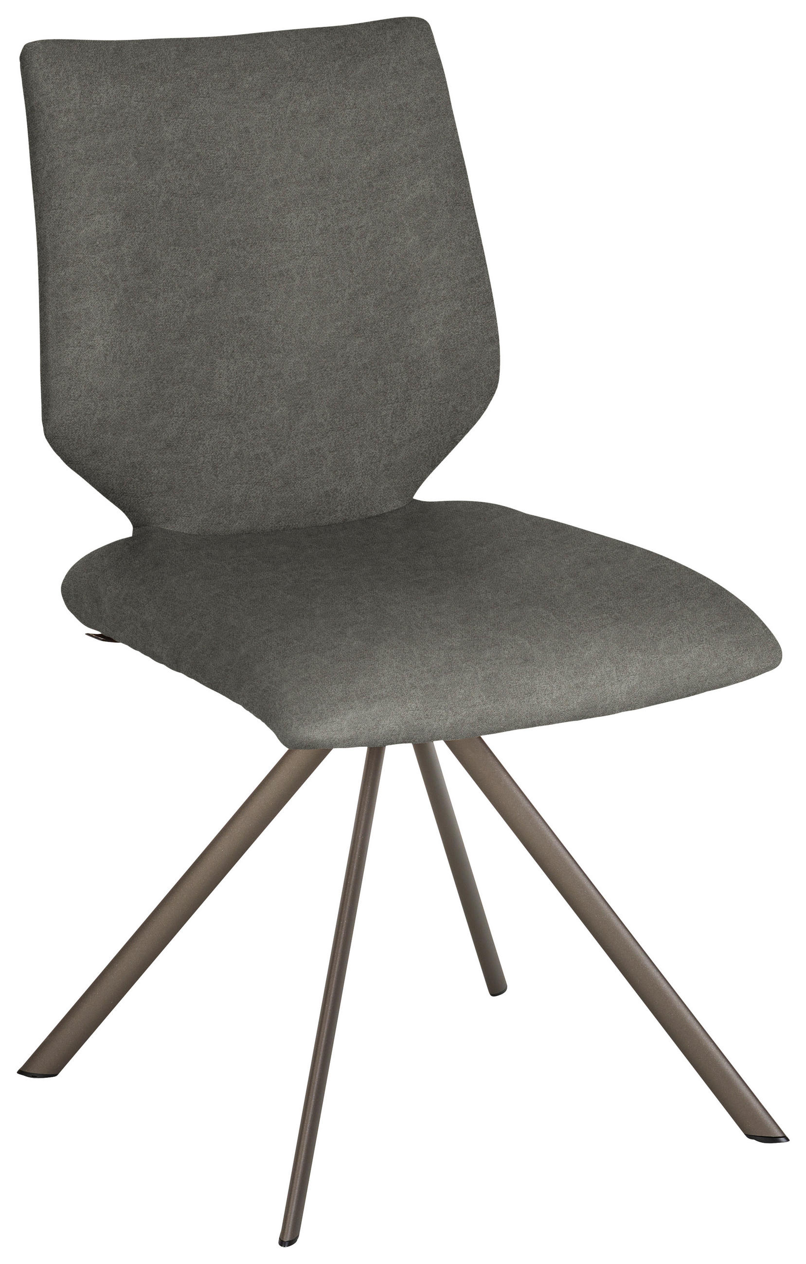 STUHL  Lederauswahl, Stoffauswahl, Typenauswahl Mikrofaser  - Hellgrau/Braun, Design, Textil/Metall (50/92/63cm) - Venjakob