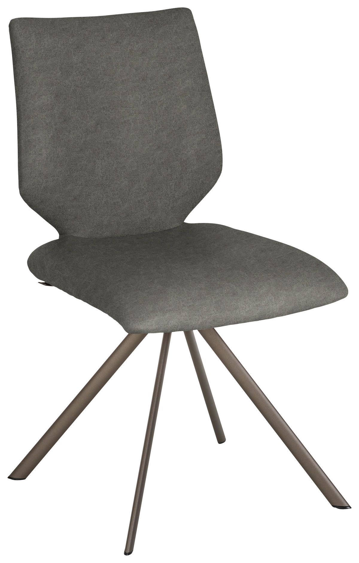 STUHL  Lederauswahl, Stoffauswahl, Typenauswahl Mikrofaser  - Hellgrau/Braun, Design, Textil/Metall (50/92/63cm) - Venjakob