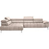ECKSOFA in Chenille Creme, Naturfarben  - Chromfarben/Creme, Design, Textil/Metall (222/323cm) - Beldomo Style