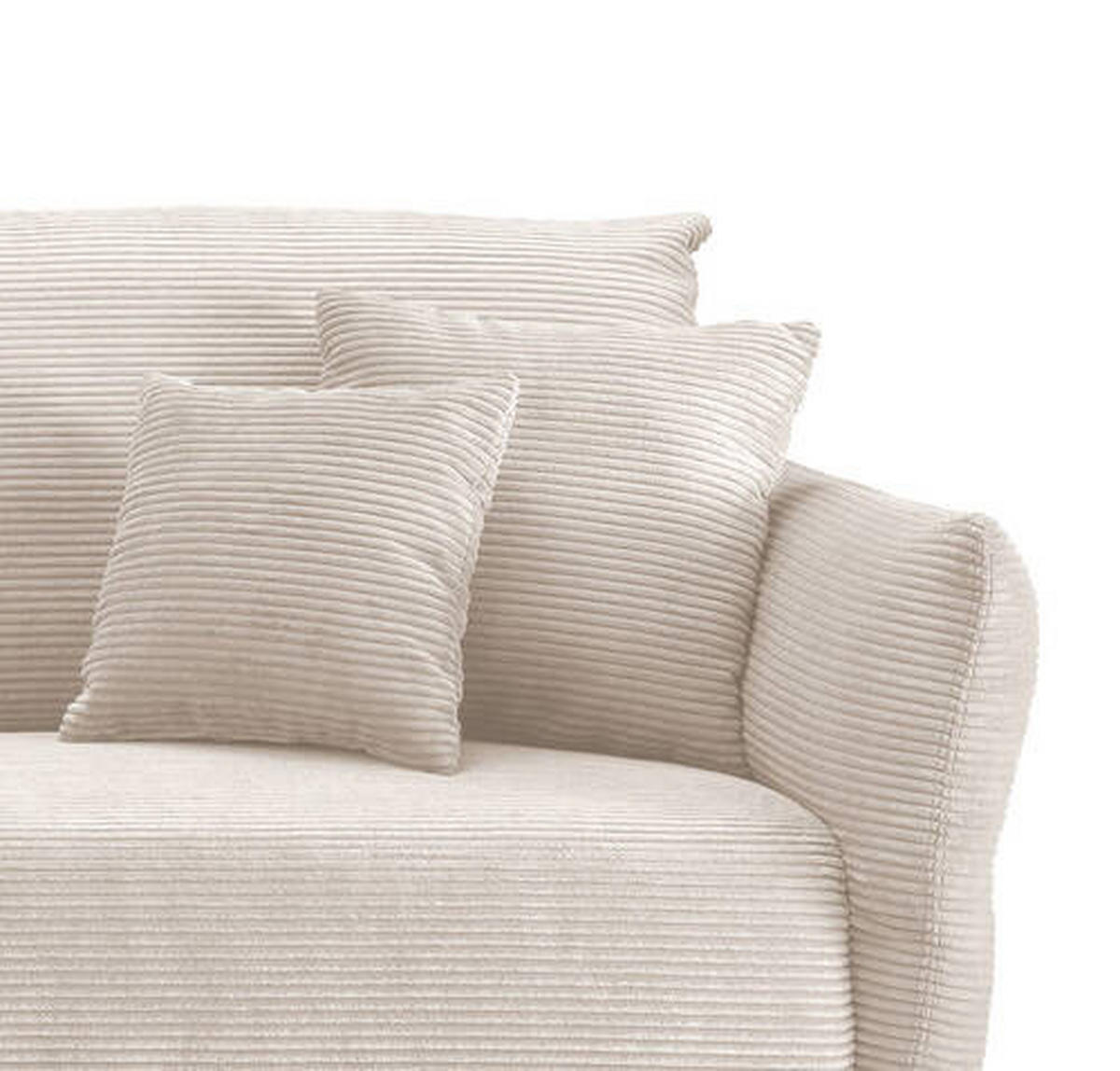 ECKSOFA in Cord Beige  - Beige/Schwarz, Design, Textil/Metall (294/256cm) - Livetastic