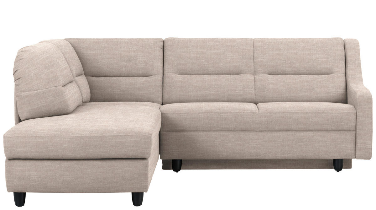 ECKSOFA in Chenille Beige  208/226 cm  - Beige/Schwarz, KONVENTIONELL, Textil (208/226cm) - Sedda