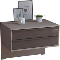 NACHTSCHRANK 60/48/43 cm  - Braun/Grau, Design, Glas/Holzwerkstoff (60/48/43cm) - Dieter Knoll