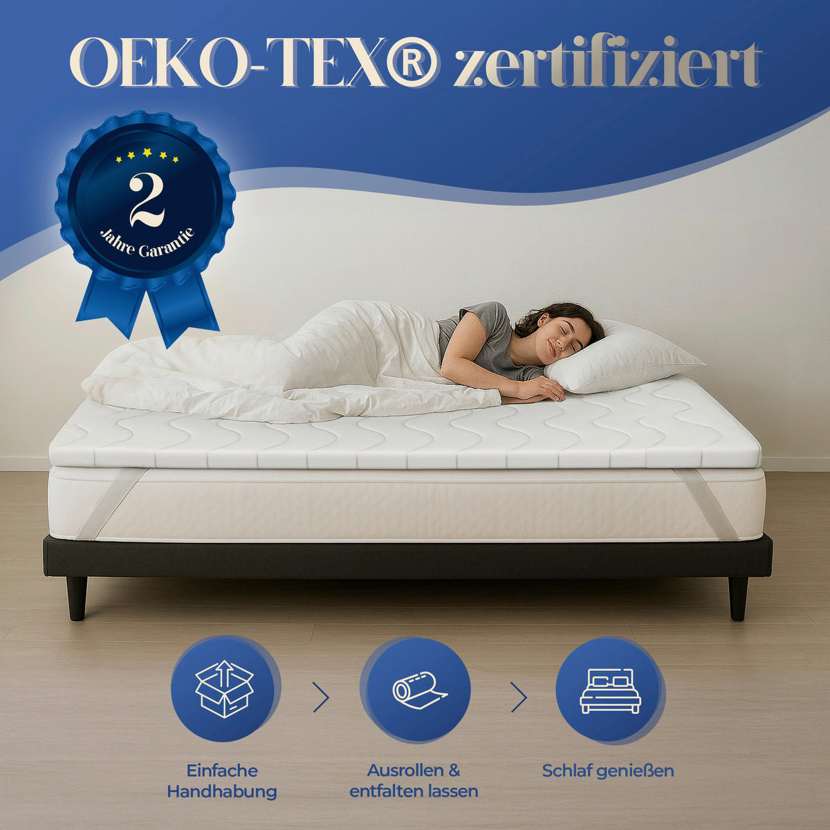 TOPPER 160/200 cm Höhe ca. 6 cm  - Weiß, Basics, Textil (160/200cm) - Chameo