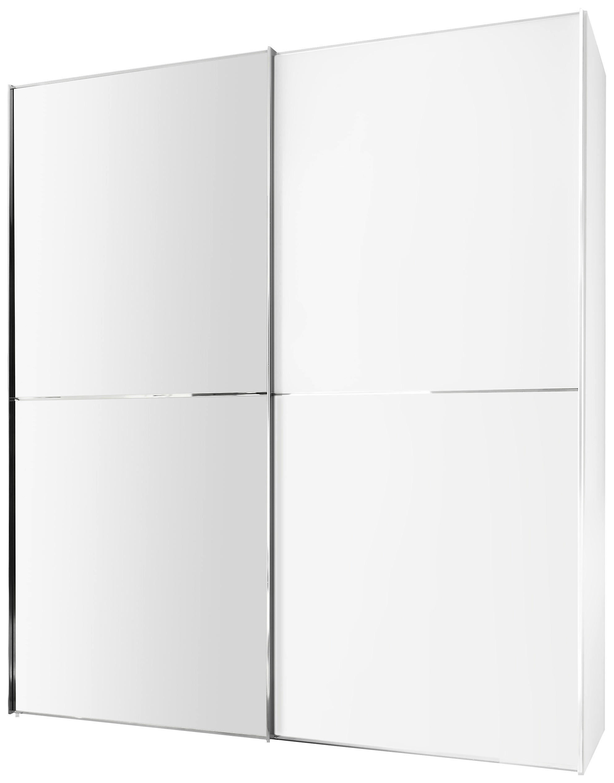 SCHWEBETÜRENSCHRANK 2-türig  - Chromfarben, Design, Glas/Holzwerkstoff (200/222/68cm) - Moderano