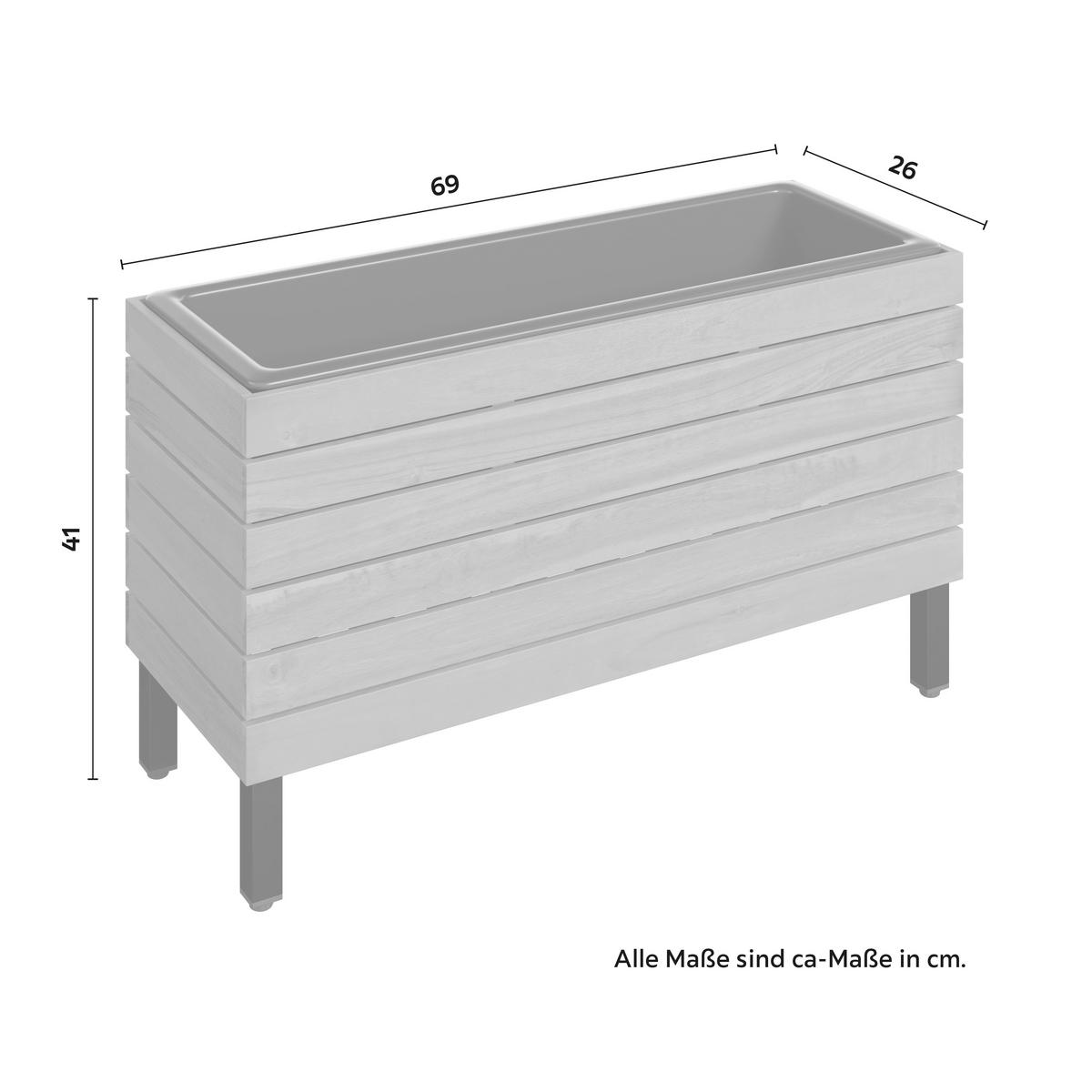 UZDIGNUTA LEJA - boja akacije/crna, Moderno, drvo/metal (69/41/26cm) - Bessagi Garden